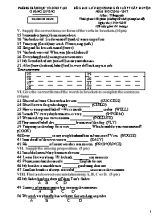 Đề giao lưu học sinh giỏi cấp huyện môn Tiếng Anh Lớp 7 - Năm học 2016-2017 - Phòng GD & ĐT Quảng Xương (Có đáp án)